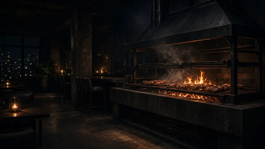 Open grill in the El Grill kitchen