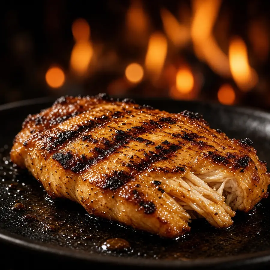 Grilled chicken with char